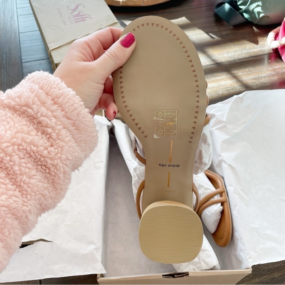 Dolce Vita Mikael Block Heel Sandals in Tan Leather Women’s Size 9.5 New in Box - Picture 5 of 8